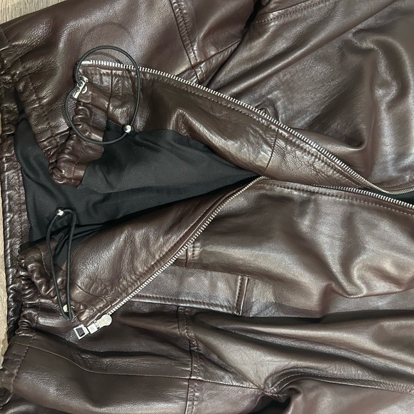 Club Monaco Blouson Sleeve Leather Jacket - Picture 8 of 11